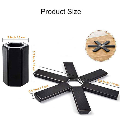 Wukusy foldable insulated pad for hot pots, a foldable trivet mat made of heat-resistant material for kitchen use.