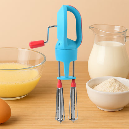 Wukusy Supermom high-speed manual hand beater with dual stainless steel whisks for efficient mixing in home and kitchen.
