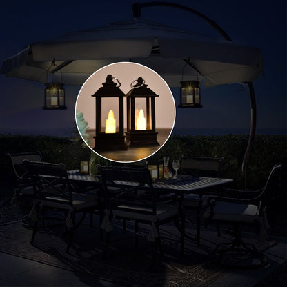 Set of 24 Wukusy classic rustic lanterns with flameless battery-operated candles, ideal for indoor and outdoor home decoration.