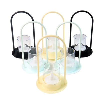 Six Wukusy decorative plastic flameless LED wind light candles for home decor, featuring warm flickering light and modern design.