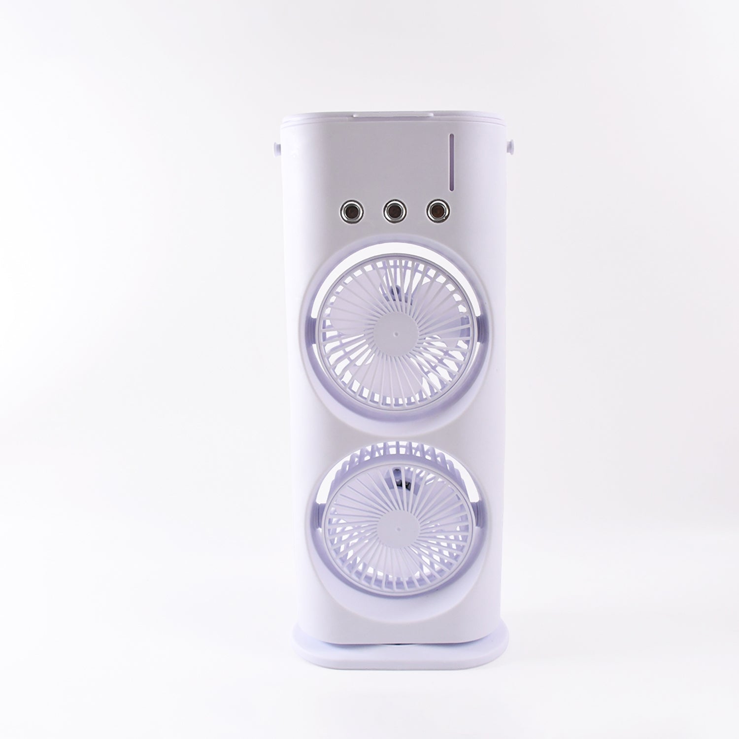 Wukusy portable tower mist spray cooling fan with adjustable air vents and misting feature, ideal for personal cooling.