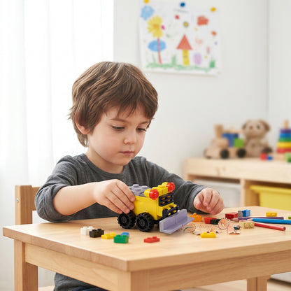 Wukusy cute bulldozer pencil sharpener toy, fun and interactive desk accessory with colorful bulldozer design and playful details.