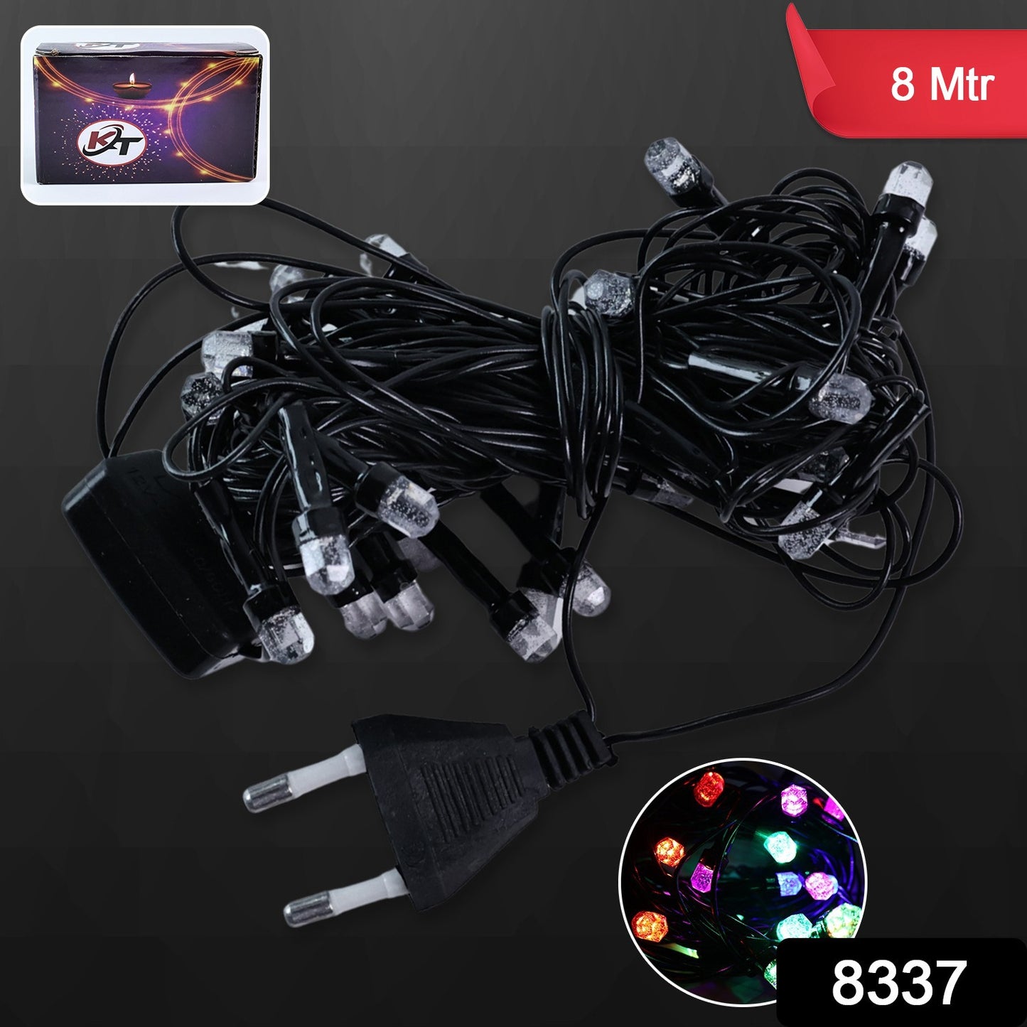 Wukusy 8-meter LED decorative string fairy lights arranged in a cozy home decor setting, creating a warm, inviting ambiance.