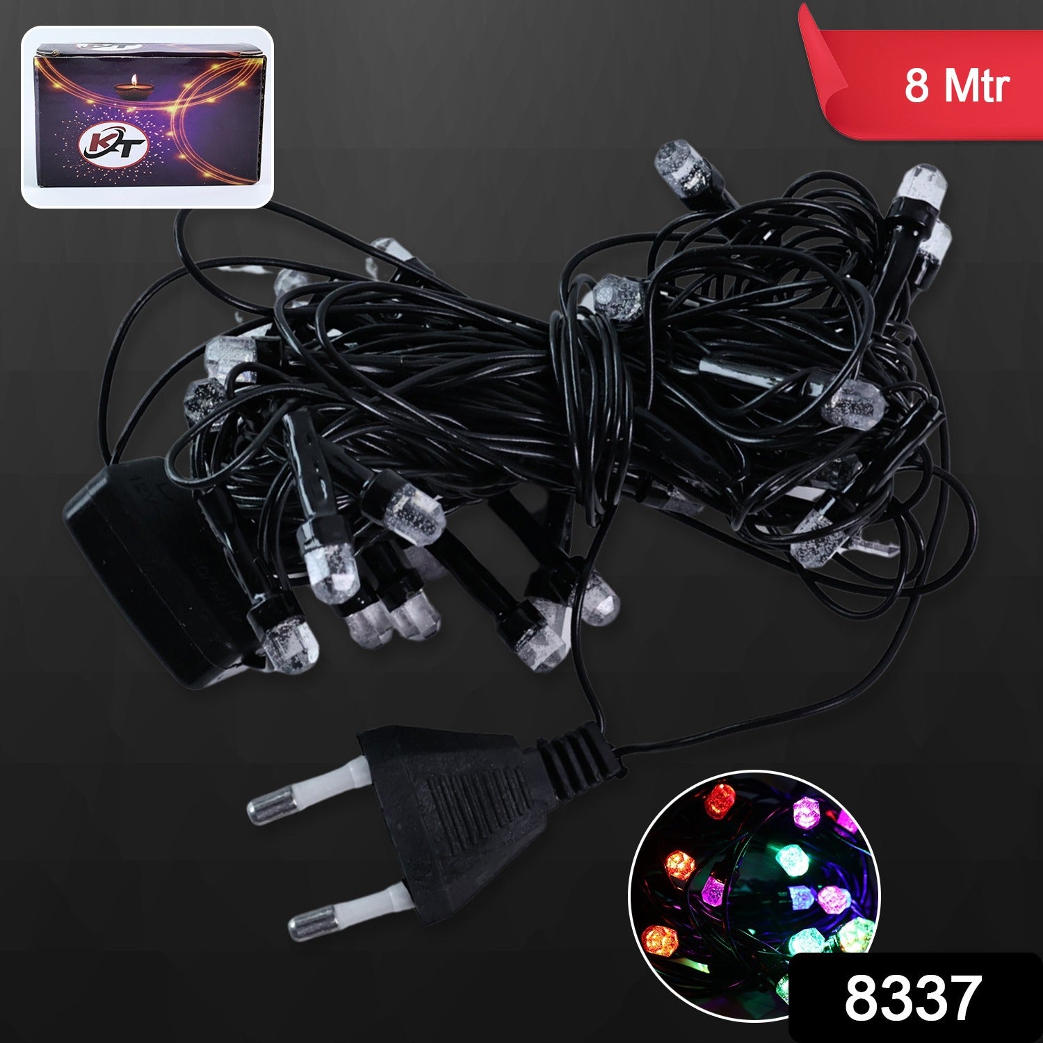 Wukusy 8-meter LED decorative string fairy lights arranged in a cozy home decor setting, creating a warm, inviting ambiance.