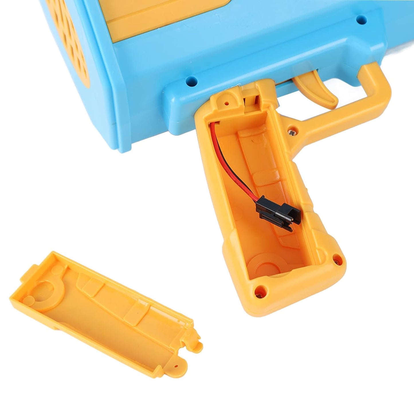 Wukusy 69 Holes big rechargeable bubble gun toy for kids and adults, featuring a rocket design and powerful bubble blowing capability.