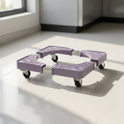 Wukusy adjustable washing machine stand with wheels and movable base, supporting fridge or laundry appliances, durable and easy to move.