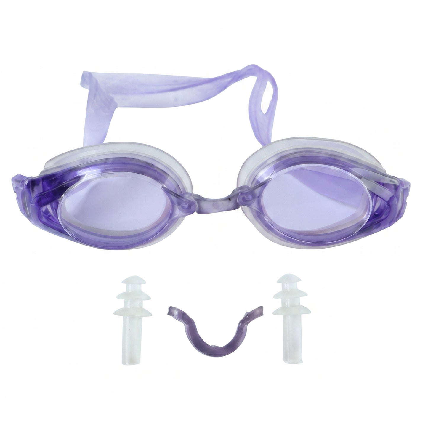 Kids lightweight swimming goggles by Wukusy with flexible frame and leak-proof seal, shown on a child’s face.