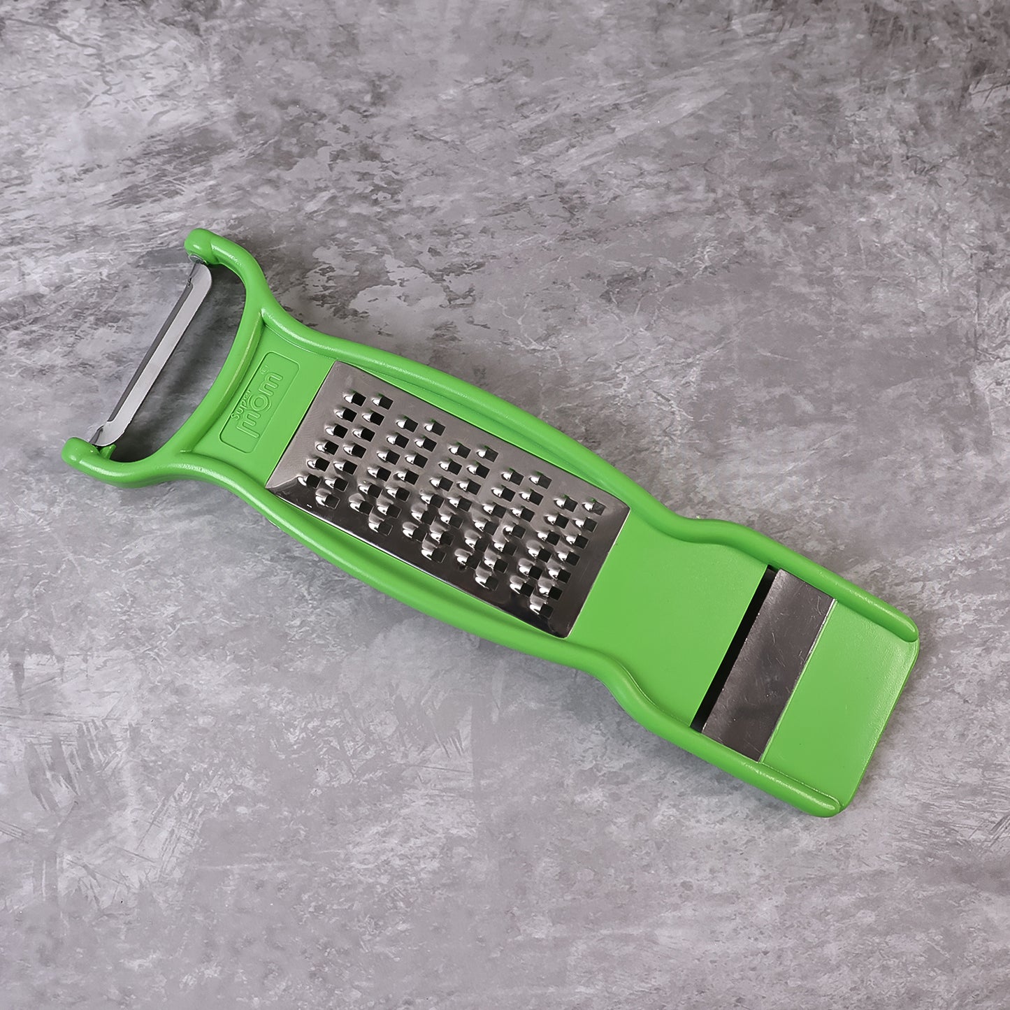 Wukusy Supermom 14-in-1 Nicer Dicer vegetable and fruit chopper with multiple blades on a white background