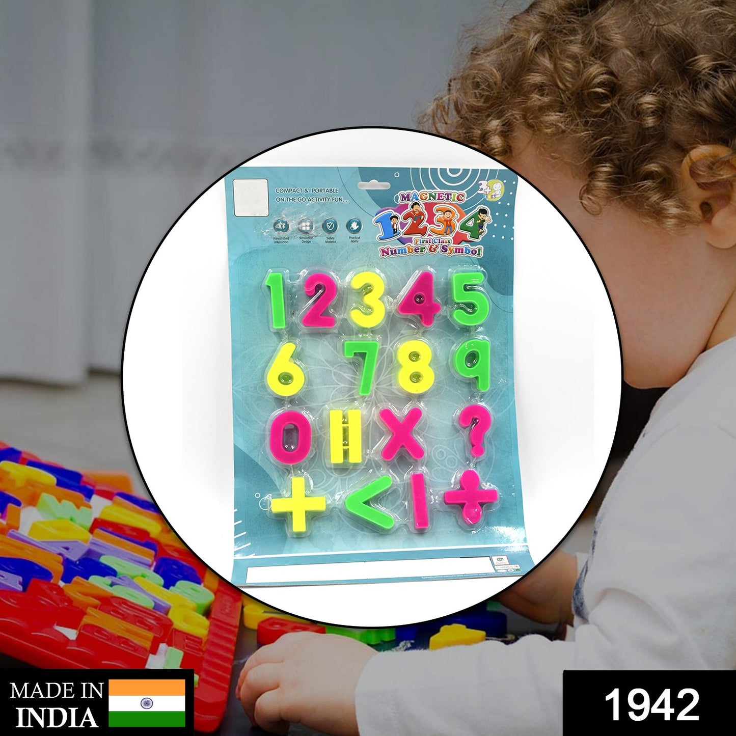 Wukusy 1942 At42 magnetic number and symbol toy for babies and kids, perfect for play and learning activities.
