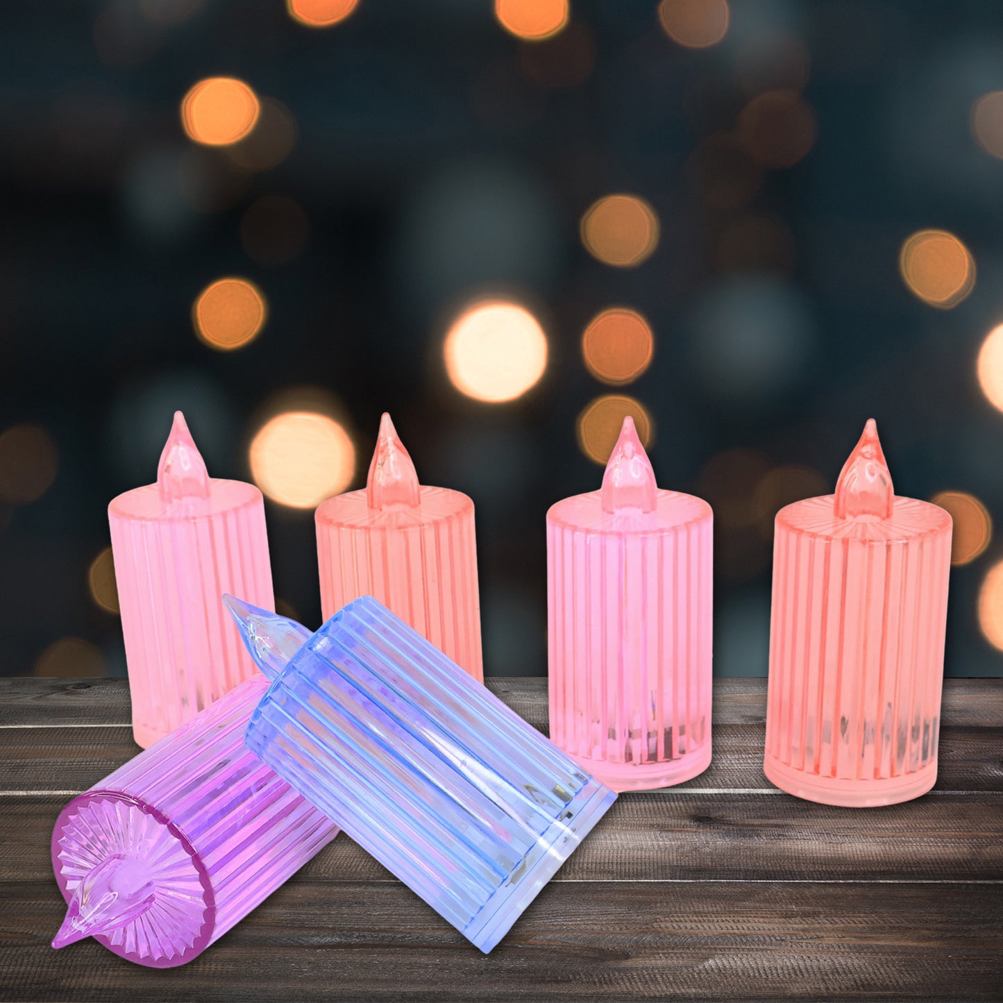 Set of six Wukusy decorative flameless LED candles for home decor, featuring realistic flickering light and elegant design.