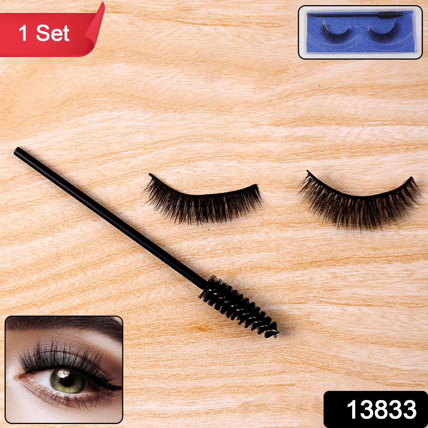 Wukusy premium 3D mink eyelashes set with full, fluffy lash extensions for a natural, glamorous look.