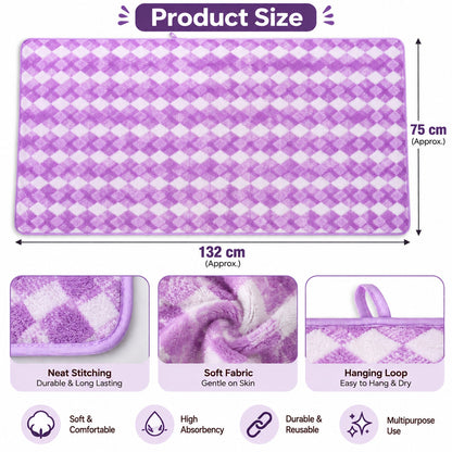 Large Soft Microfibre Quick Dry Bath Towel For Home Travel (1 Pc 132 X 75 Cm)