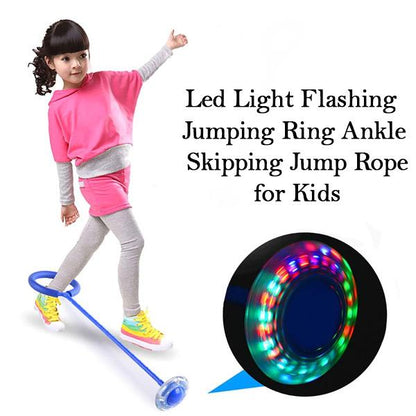 Wukusy 1665 LED flashing jumping ring for kids, ankle skipping jump rope, colorful lights, sports activity accessory