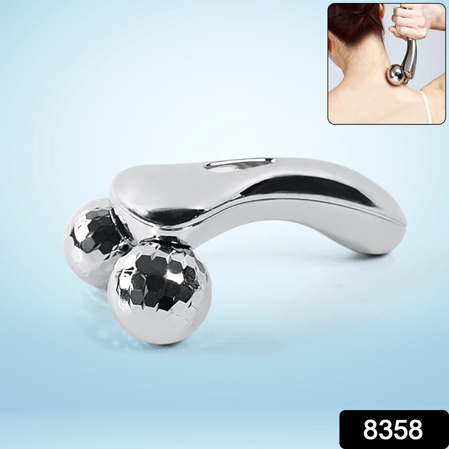 Wukusy 8358 360-degree facial roller for face lifting, skin tightening, improving blood circulation, and reducing puffiness.