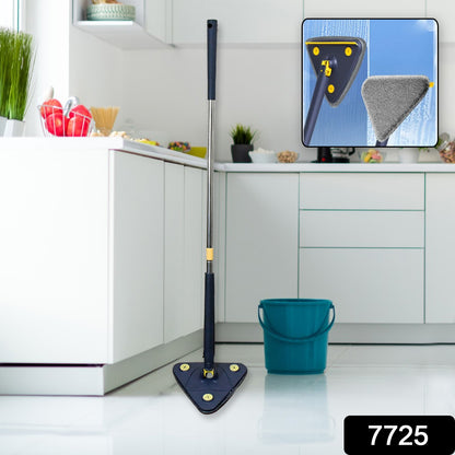 Wukusy 7725 rotatable adjustable triangle cleaning mop with stainless steel handle, suitable for dry and wet floor and window cleaning.