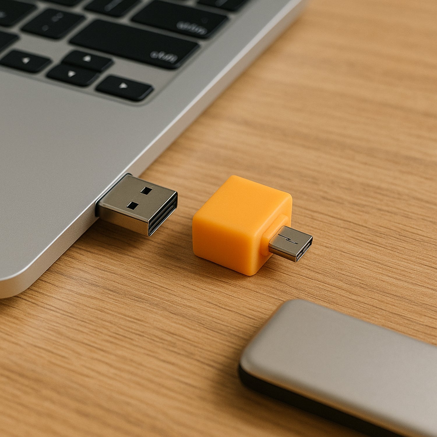 Wukusy Micro USB OTG adapter in mixed colors, mobile accessory for connecting USB devices to smartphones or tablets.