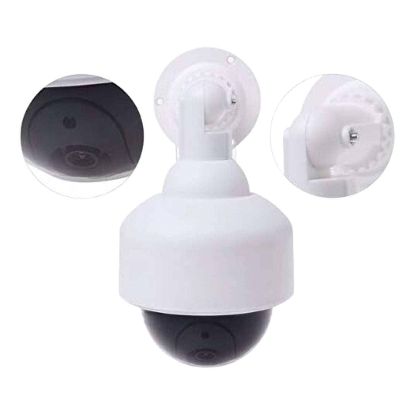 Wukusy fake dummy CCTV camera with flashing red LED light, battery not included, realistic security camera prop for surveillance deterrence