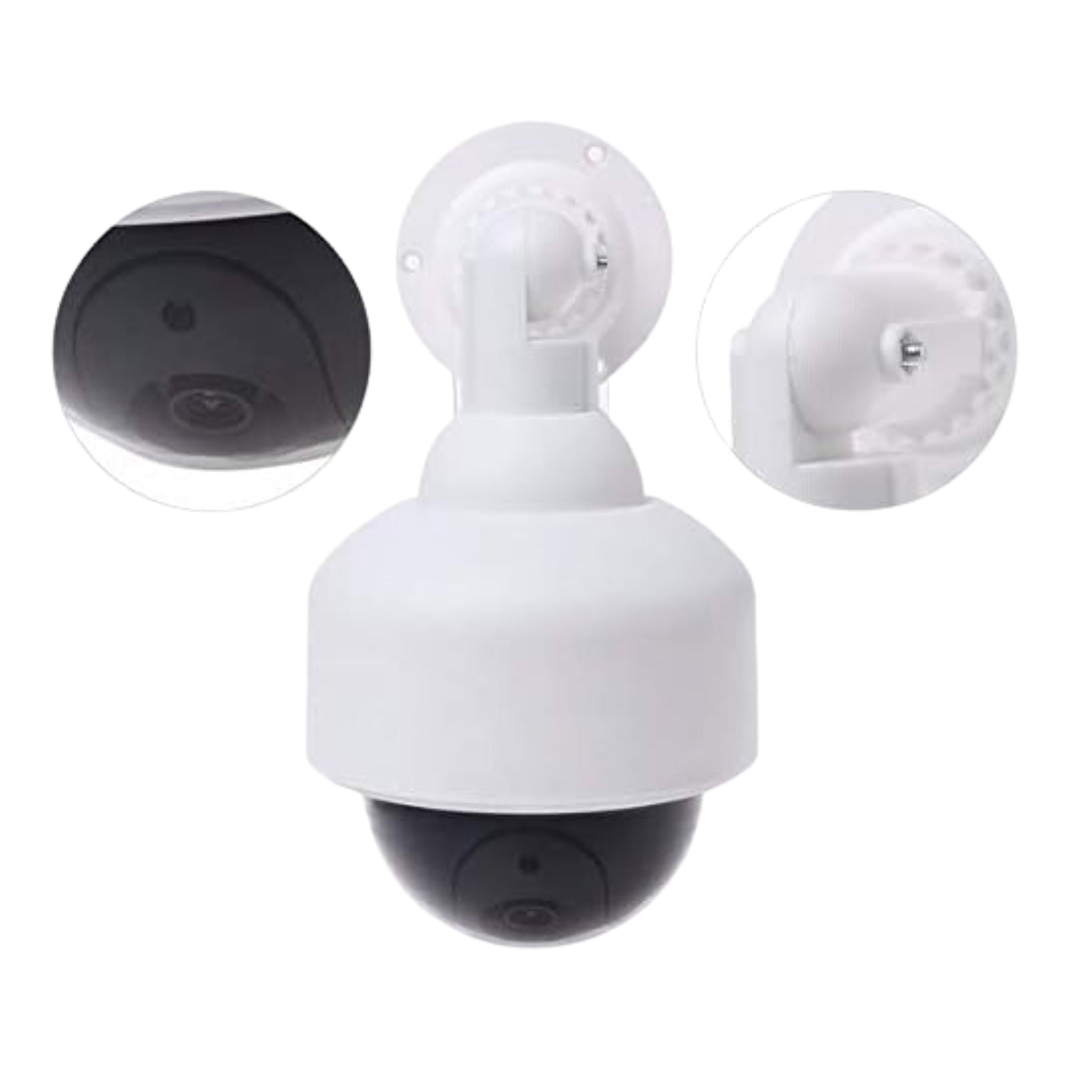Wukusy fake dummy CCTV camera with flashing red LED light, battery not included, realistic security camera prop for surveillance deterrence