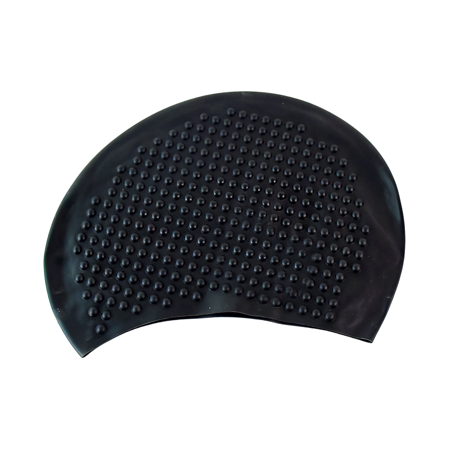 Wukusy premium silicone waterproof swimming cap in bright blue, designed for comfortable, snug fit during swimming activities.