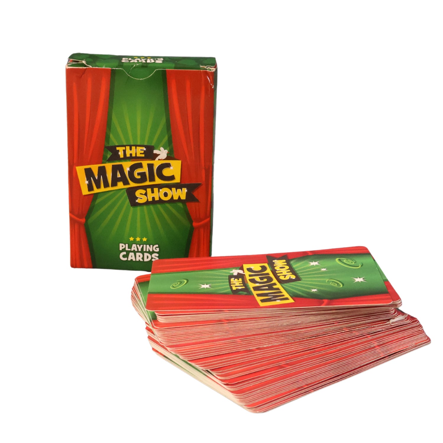 Wukusy Premium Magic Show Playing Cards Set featuring colorful cards for magic tricks and card performances.