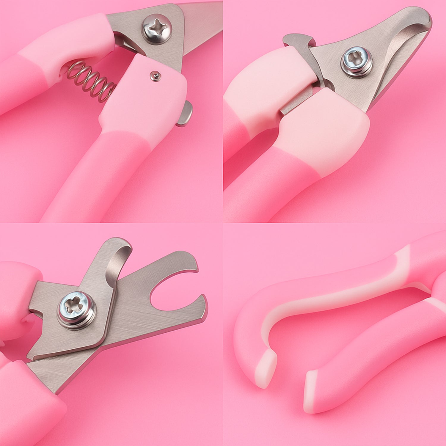 Wukusy pet nail clipper and file set showing stainless steel tools with ergonomic handles for grooming cats and dogs.