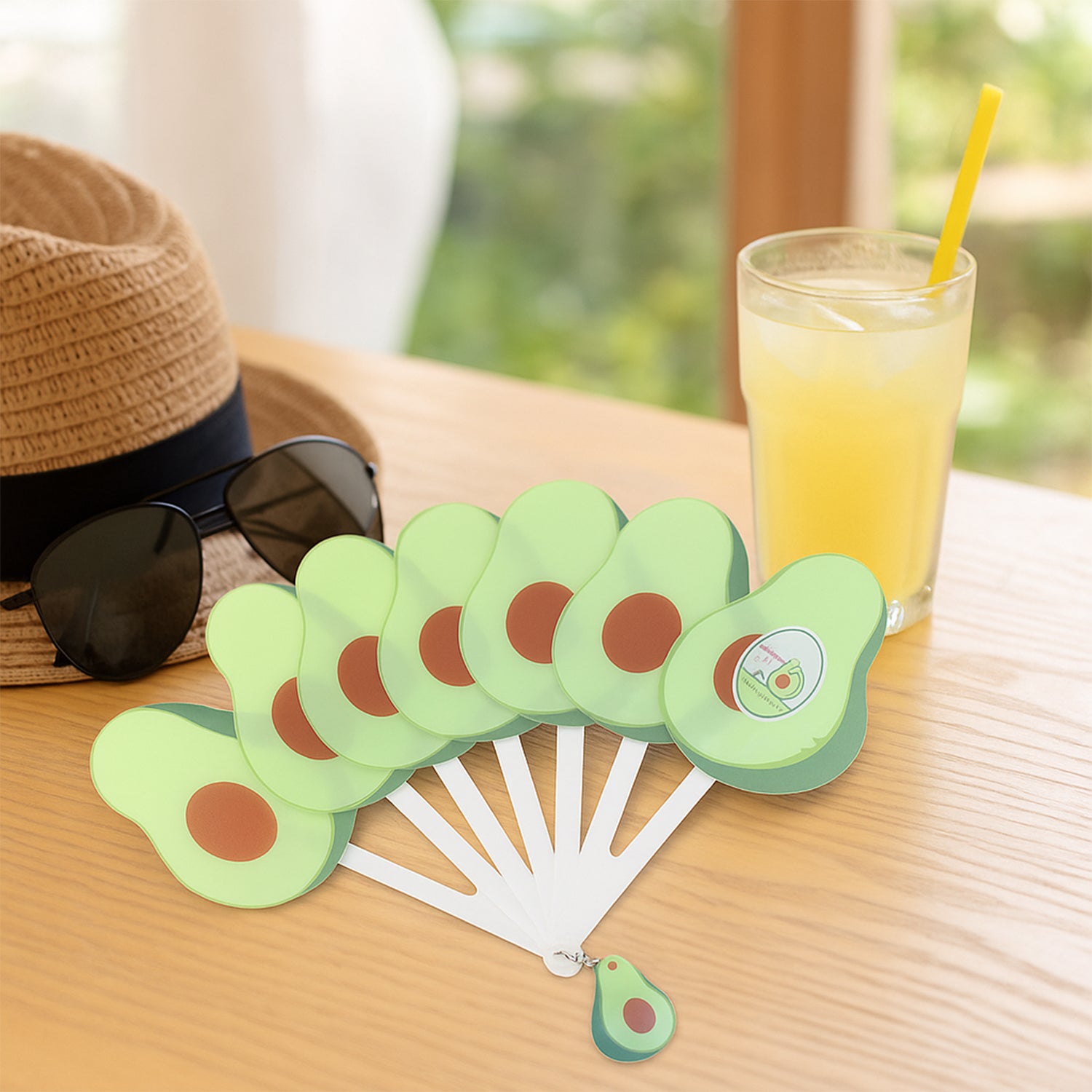 Wukusy foldable pocket fan with keychain, compact handheld fan for personal cooling, in black with foldable design.