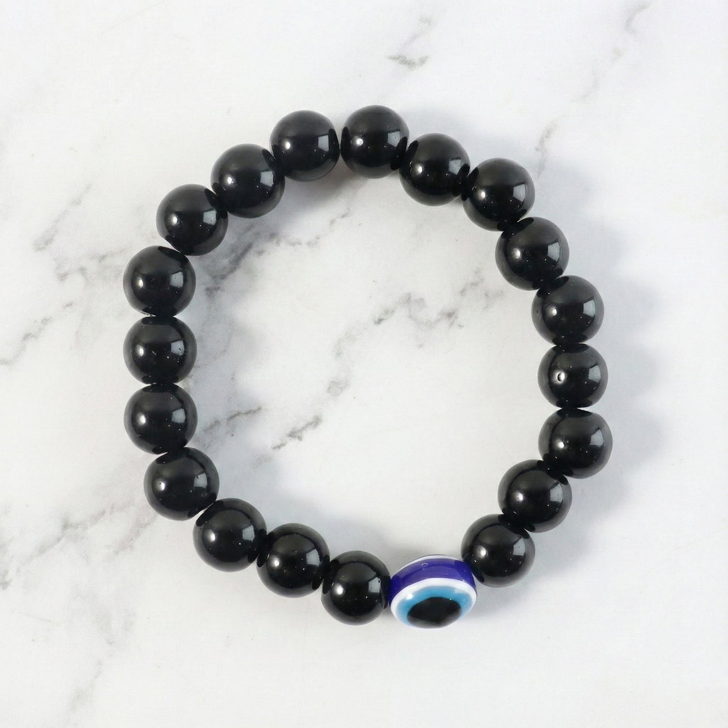 Elegant dual-tone crystal beaded stretch bracelet by Wukusy featuring sparkling beads and a sleek, stylish design.