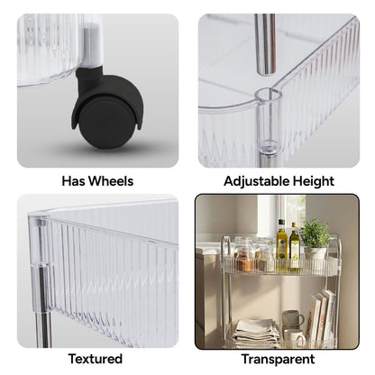 Wukusy 3-layer multipurpose storage trolley with wheels, featuring sturdy shelves and handle for easy mobility and organization.