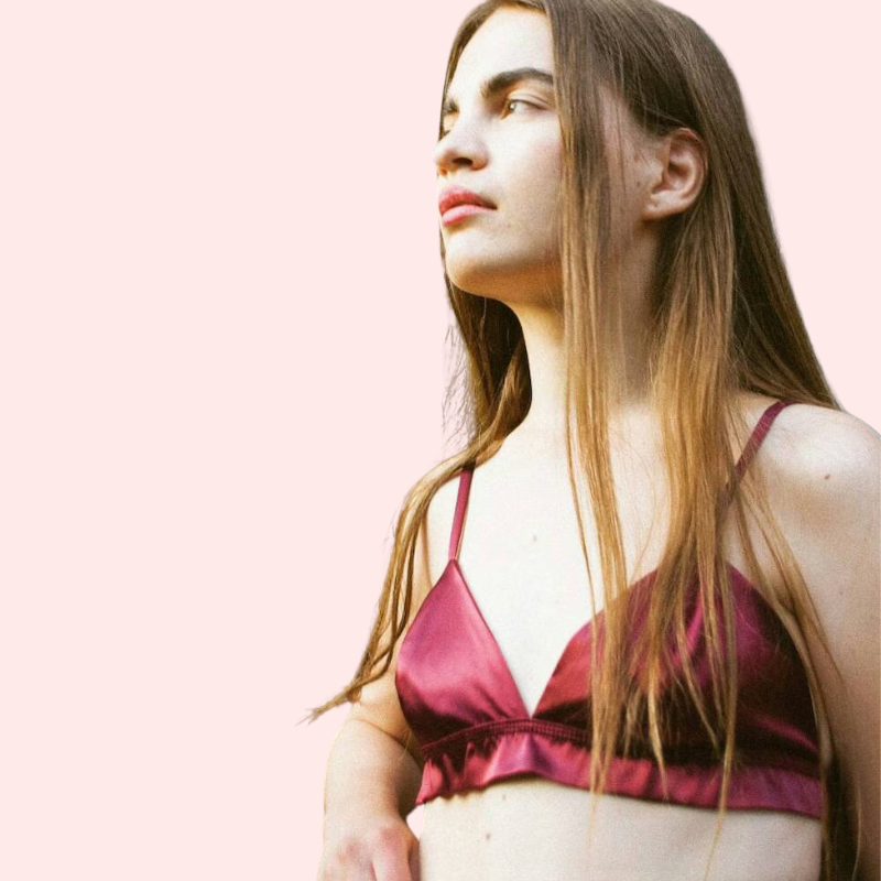 Elegant Snazzyway pure silk satin lingerie set for women featuring smooth, shiny fabric and delicate design.