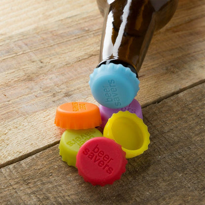 Wukusy 4789 Beer Savers Caps, 6-pack, used to cover bottle mouths on soda and cold-drink bottles for freshness.
