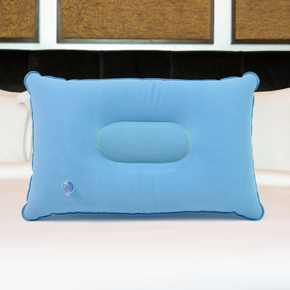 Wukusy comfortable inflating travel pillow in mixed colors, compact and supportive for easy packing and resting during travel.