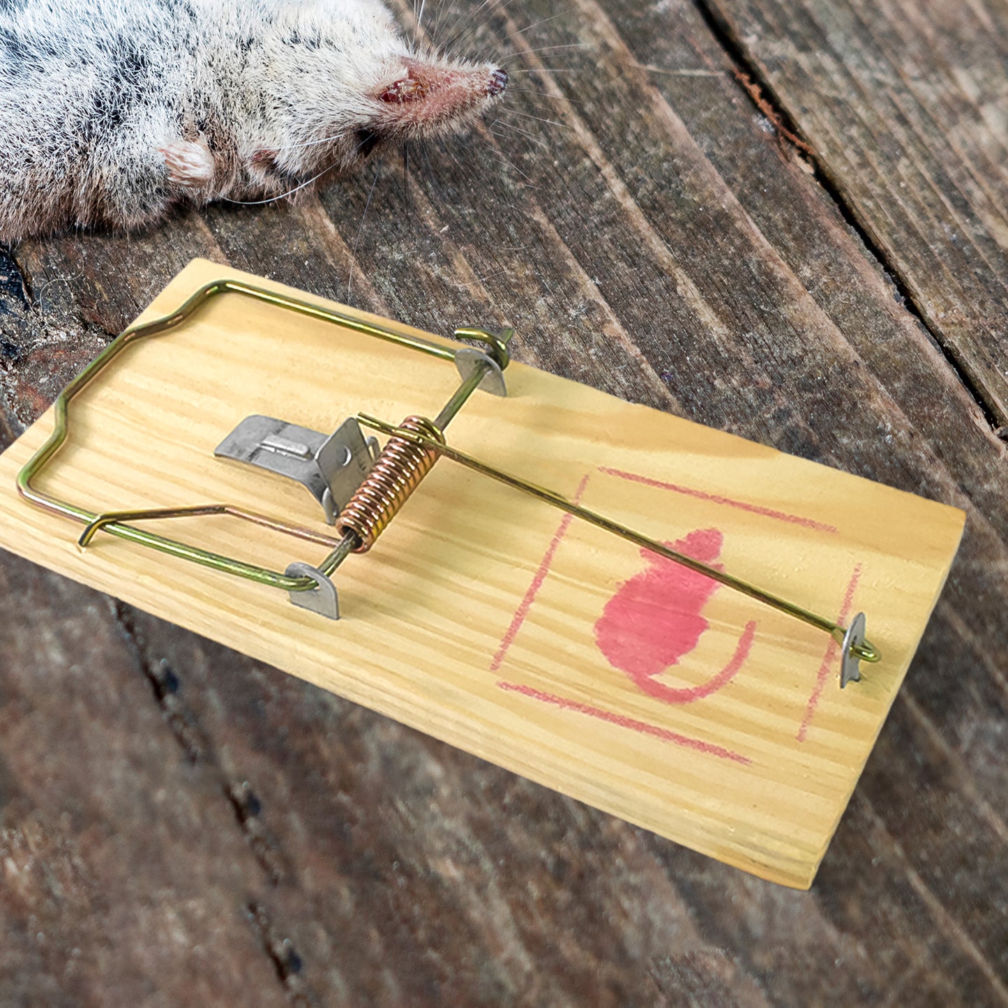 Wukusy wooden mouse rat trap, single, eco-friendly home and kitchen pest control device with wood finish and metal trap mechanism.