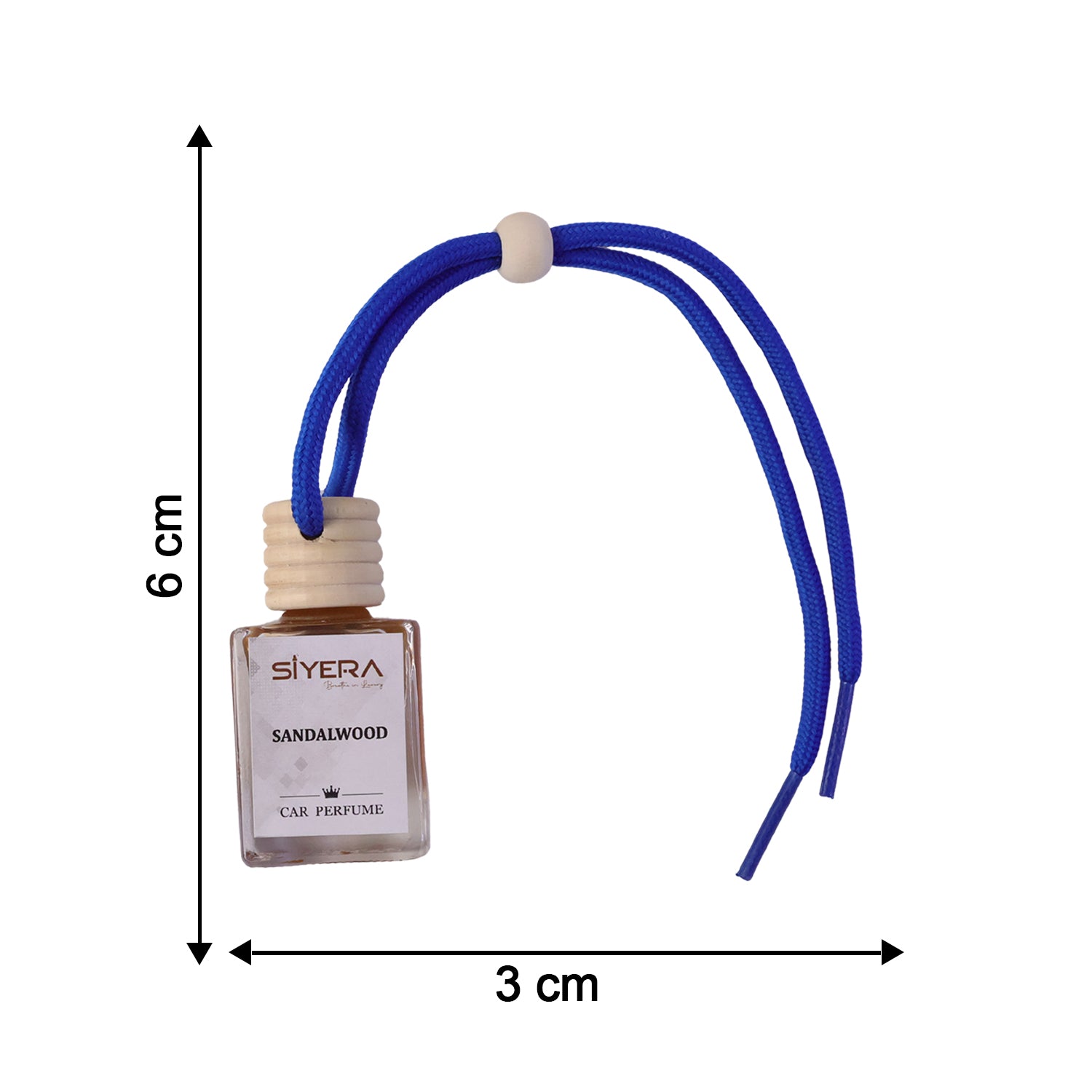 Wukusy sandalwood car perfume hanging air freshener with wooden cap, showcasing its natural wood and elegant design.