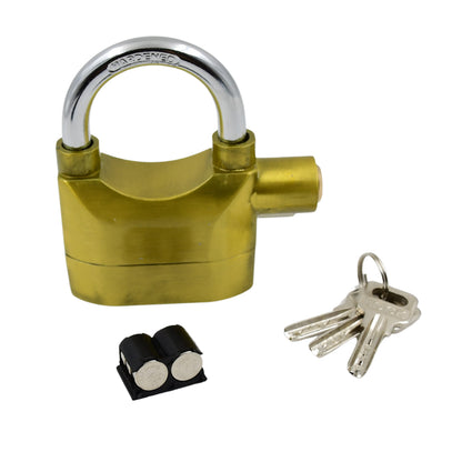 Wukusy security alarm metallic lock system with three keys in mixed colors, ideal for home improvement security needs.