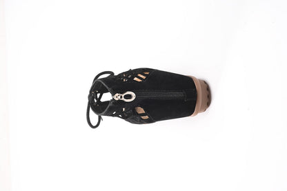 Black women's sandal from Drpshippr's men's collection, featuring a sleek design and comfortable slip-on style.