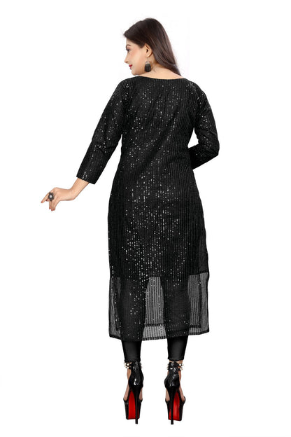 Black women's kurti from Drpshippr's women's collection, featuring traditional design and comfortable fit.