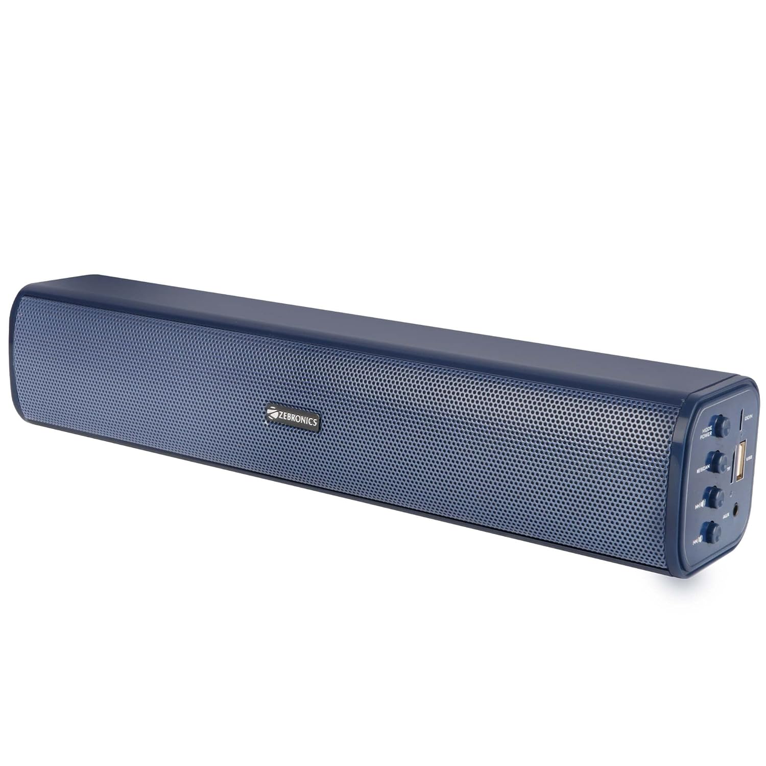 Blue Zebronics Zeb-Vita Plus Bluetooth speaker with stereo channels, designed for laptops and desktops, by Seasons.