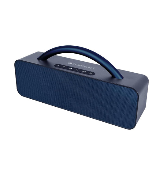 Seasons Zebronics Rocket 200 Bluetooth speaker in blue with call function and 21W mono channel sound.