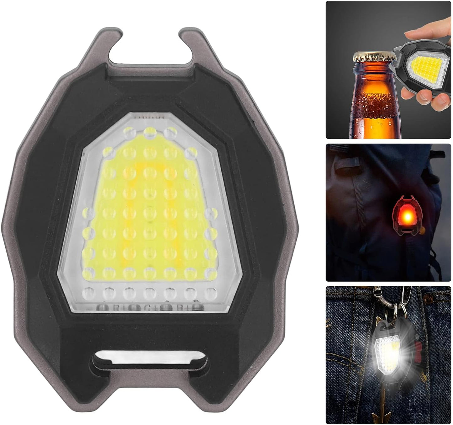 Wukusy 4543 portable triangular camping flashlight with LED light, rechargeable, waterproof, multiple lighting modes, and strong magnet attachment