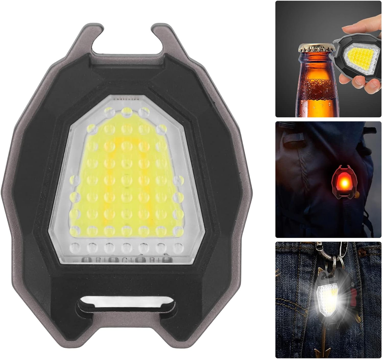 Wukusy 4543 portable triangular camping flashlight with LED light, rechargeable, waterproof, multiple lighting modes, and strong magnet attachment