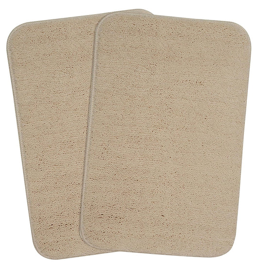 Seasons solid beige modern bath mat, large rectangular design, soft and plush bathroom rug for comfort and style.