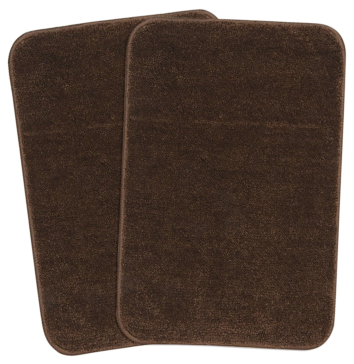 Seasons brown solid rectangular bathmat with modern design, soft and plush fabric for bathroom comfort.