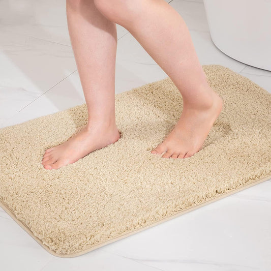 Seasons microfiber bathroom mat with plush texture and absorbent surface, ideal for bathroom floors.