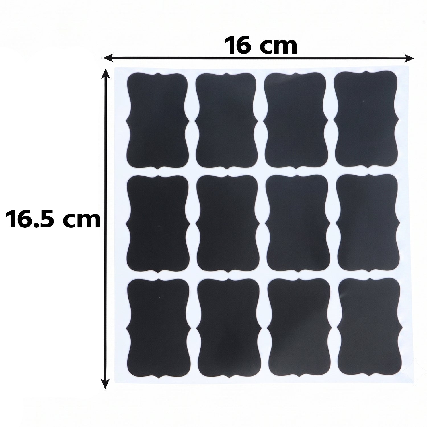 Set of Wukusy fancy shape chalkboard sticker labels with marker pen for jar labeling and decorative organization.