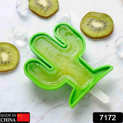Wukusy cactus-shaped silicone ice cream mold with durable design, perfect for homemade popsicles and ice treats in the kitchen.