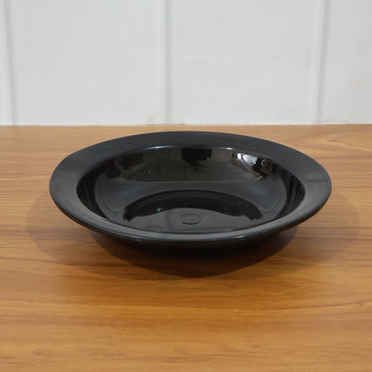 Wukusy black curry soup serving bowl, deep black ceramic design, ideal for serving hot soups in a stylish home and kitchen setting