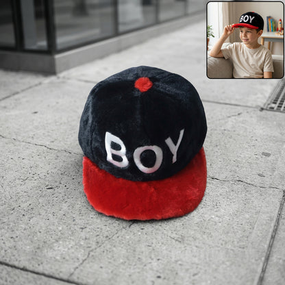 Wukusy boys' printed fashion cap with colorful patterns, stylish and comfortable for boys' casual wear, shown on a head.