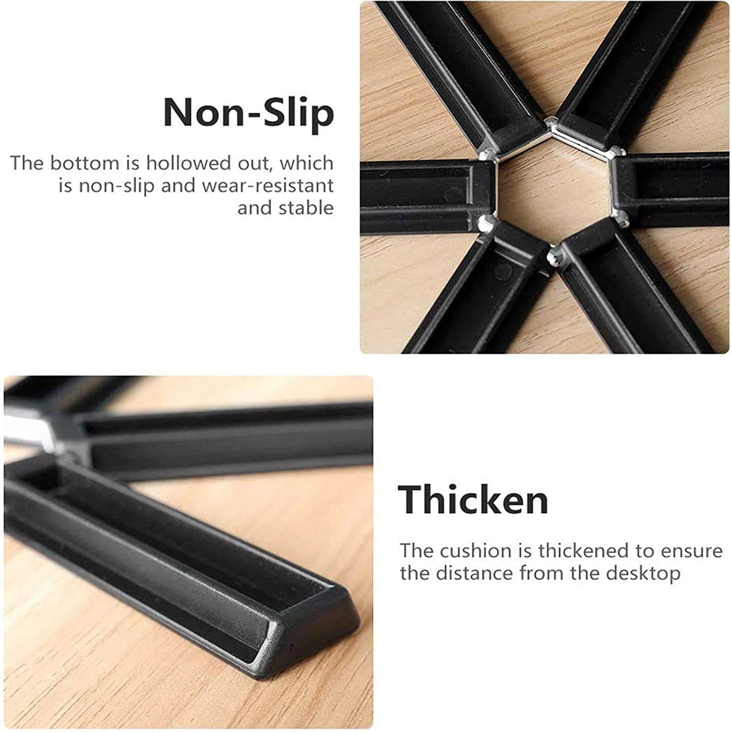 Foldable insulated trivet mat by Wukusy, designed for hot pots, showing a foldable, heat-resistant pad with a textured surface.