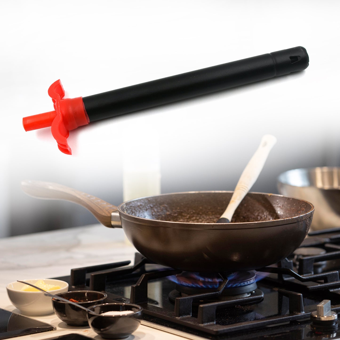 Wukusy stainless steel gas lighter for kitchen stove, long-lasting and unbreakable, with a sleek design for home and restaurant use.