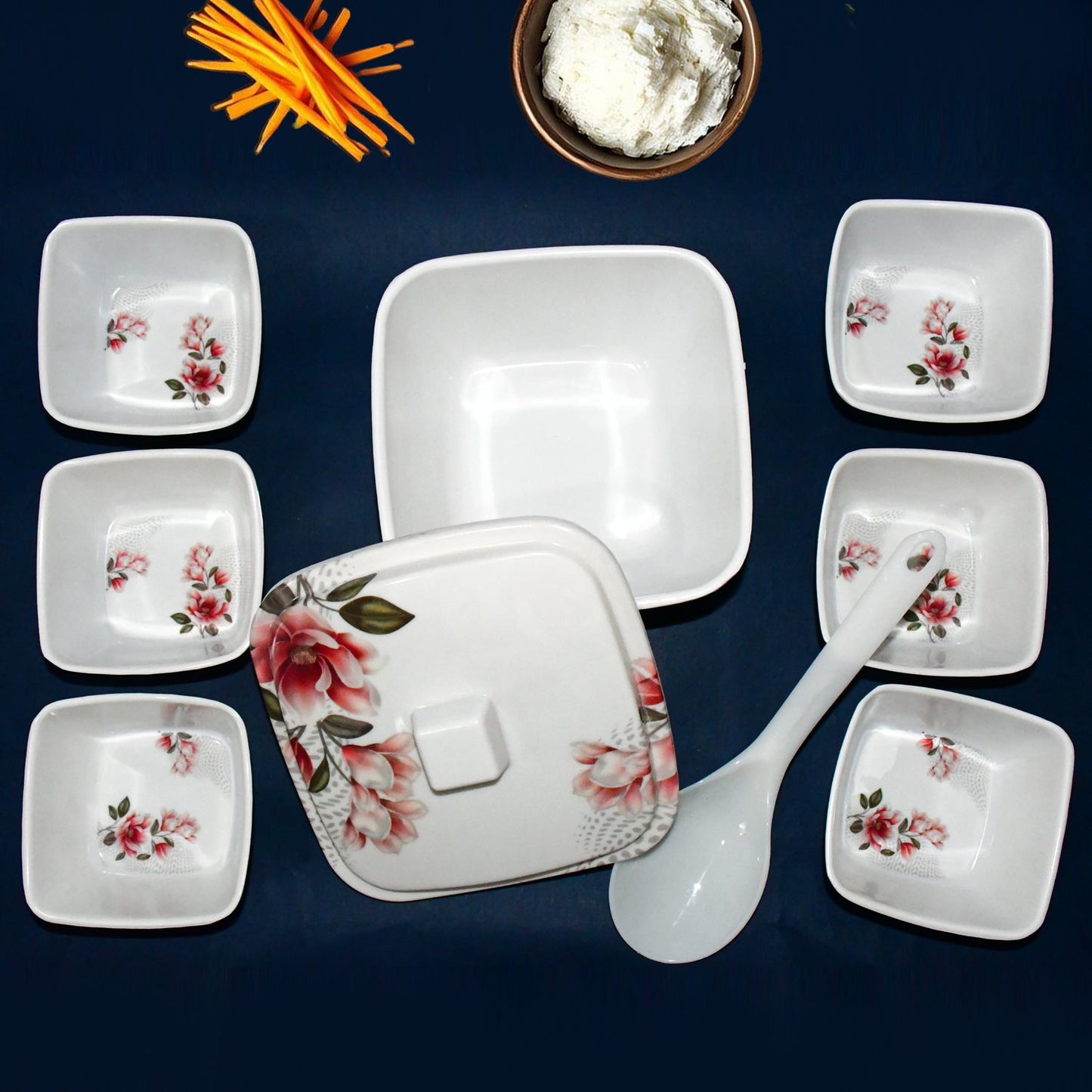 Wukusy Hector 9-piece high-quality dining and pudding set for home and kitchen use, featuring elegant plates and bowls.